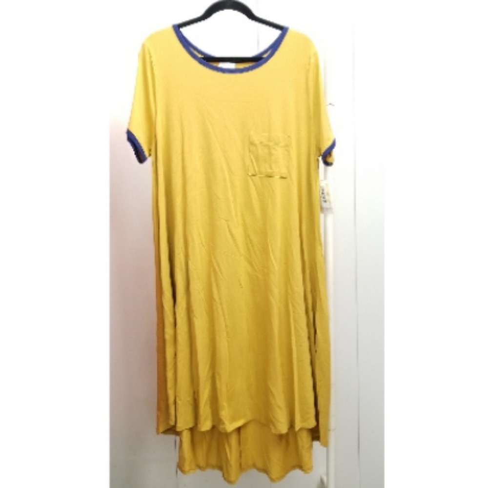 BNWT Mustard with Navy trim Carly dress